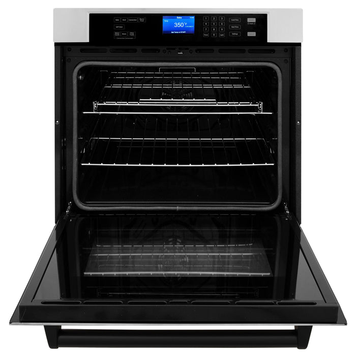 ZLINE Autograph Matte Black Package - 36" Rangetop, 36" Range Hood, Dishwasher, Refrigerator, Microwave Oven, Wall Oven