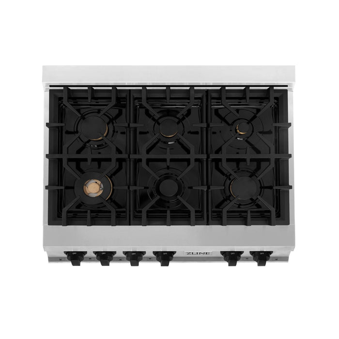 ZLINE Autograph Matte Black Package - 36" Rangetop, 36" Range Hood, Dishwasher, Refrigerator with External Water and Ice Dispenser