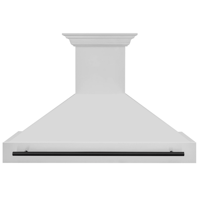 ZLINE Autograph Matte Black Package - 48" Rangetop, 48" Range Hood, Dishwasher, Built-In Refrigerator