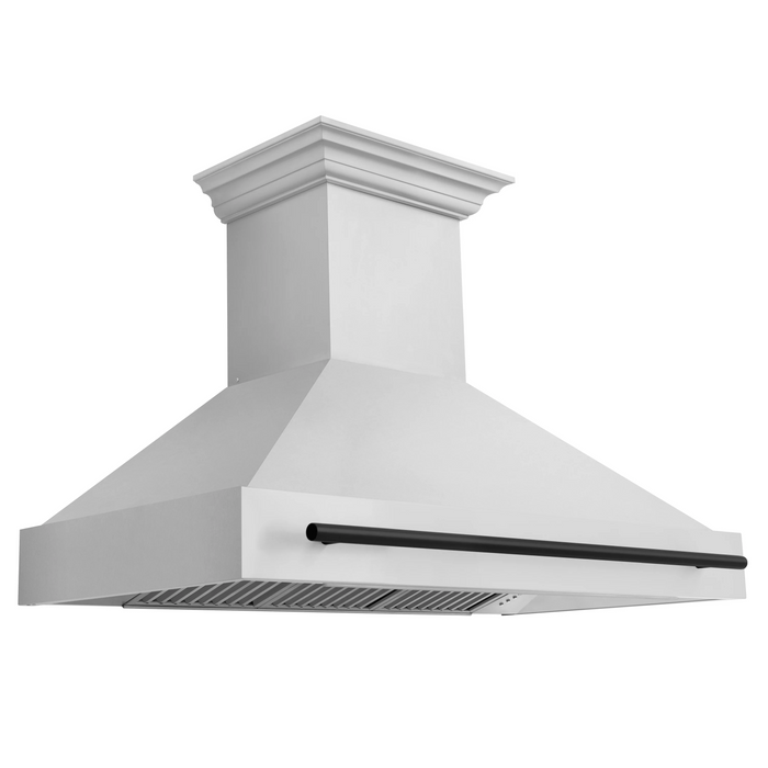 ZLINE Autograph Matte Black Package - 48" Rangetop, 48" Range Hood, Dishwasher, Built-In Refrigerator, Microwave Drawer