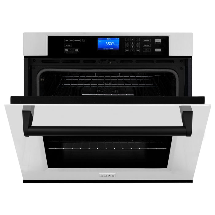 ZLINE Autograph Matte Black Package - 48" Rangetop, 48" Range Hood, Dishwasher, Refrigerator, Microwave Drawer, Wall Oven