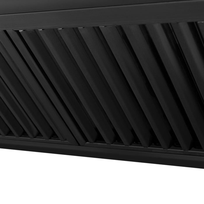 ZLINE Autograph Package - 48 In. Dual Fuel Range, Range Hood in Black Stainless Steel with Gold Accents, 2AKP-RABRH48-G