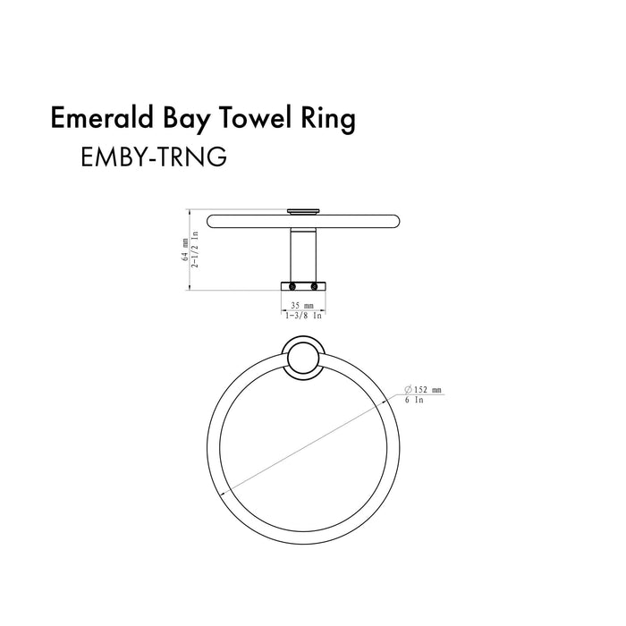 ZLINE Emerald Bay Towel Ring with color options (EMBY-TRNG)