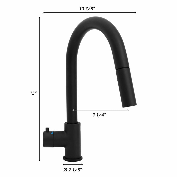 ZLINE Gemini Touchless Kitchen Faucet in Matte Black, GEM-KFS-MB