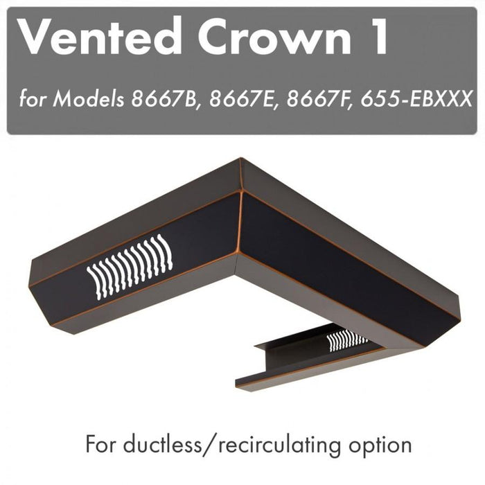 ZLINE Vented Crown Molding Profile 6 for Wall Mount Range Hood (CM6V-8667B)