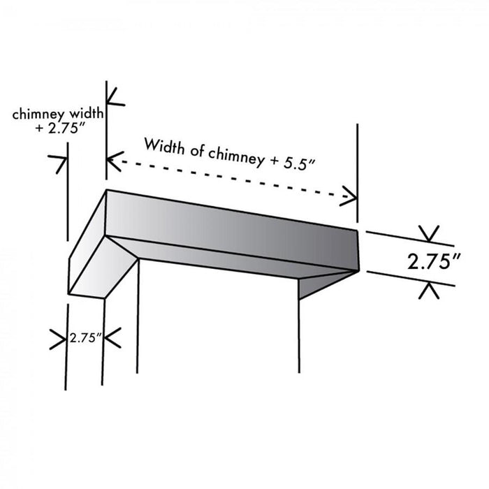 ZLINE Vented Crown Molding Profile 6 for Wall Mount Range Hood in DuraSnow® Stainless Steel (CM6V-8KBS)