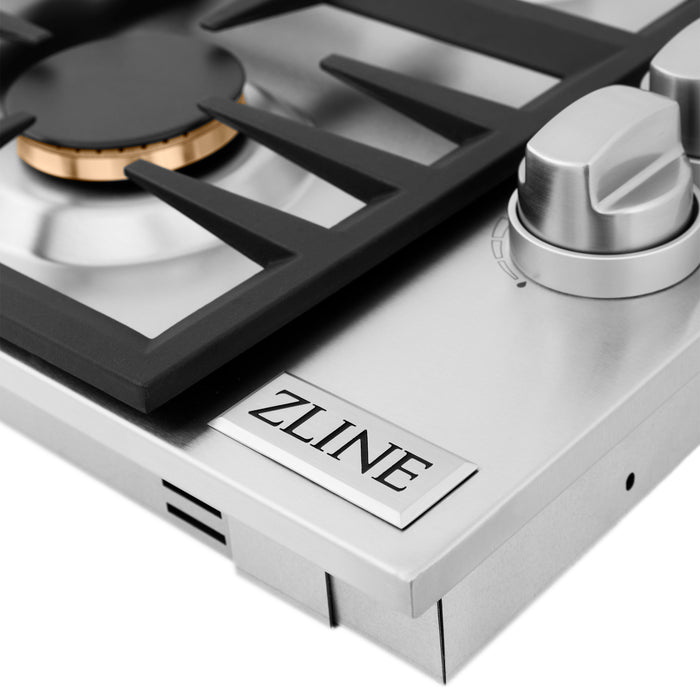 ZLINE 30 in. Dropin Cooktop with 4 Gas Brass Burners, RC-BR-30