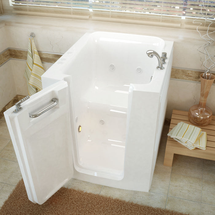 MediTub Walk-In 32 x 38 Left Door White Whirlpool Jetted Walk-In Bathtub