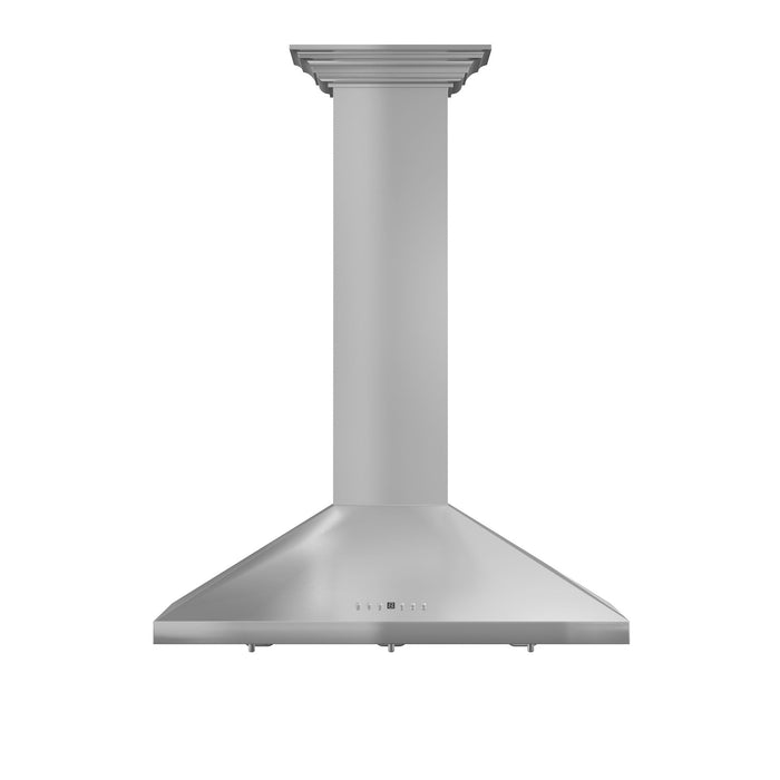 ZLINE 36 in. Wall Mount Range Hood in Stainless Steel with Built-in CrownSound™ Bluetooth Speakers, KF2CRN-BT-36