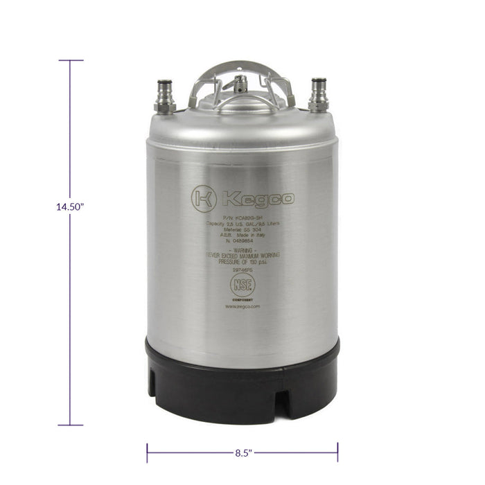 NSF Approved 2.5 Gallon Ball Lock Keg with Strap Handle