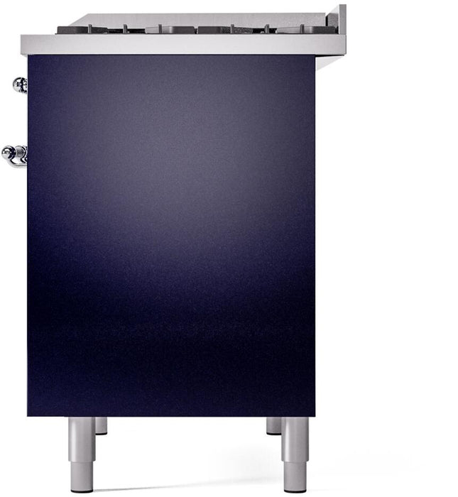 ILVE Nostalgie II 40" Dual Fuel Propane Gas Range in Blue with Chrome Trim, UPD40FNMPMBCLP