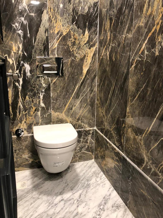 Adriatic Black Exotic Marble Polished Floor and Wall Tile - Large Format - Livfloors Collection