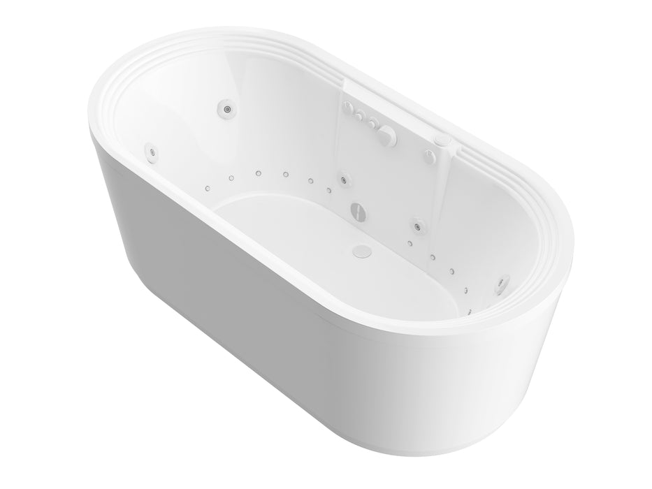 Atlantis Whirlpools Royale 34 x 67 Oval Freestanding Air & Whirlpool Water Jetted Bathtub