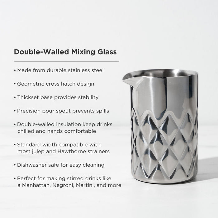 Admiral Stainless Steel Double-Walled Mixing Glass