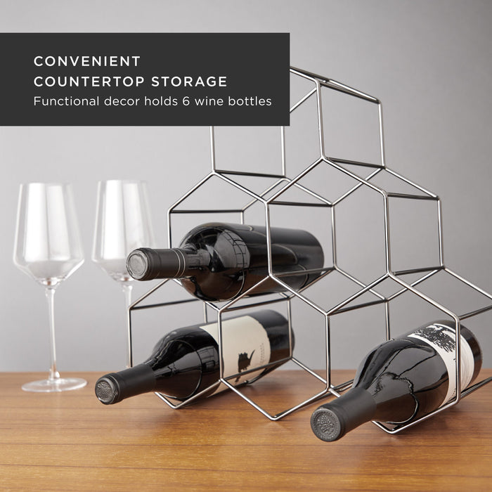 Geo Countertop Wine Rack in Gunmetal