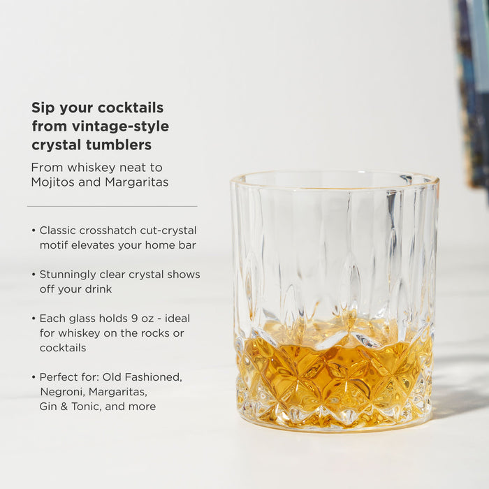 8-Piece Ice Sphere Mold and Crystal Rocks Glass Gift Set