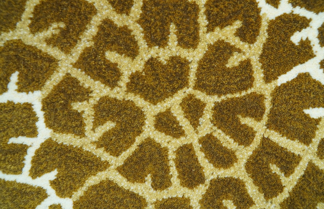 Animal Giraffe Brown Hand Tufted 3x5 Wool Area Rug
