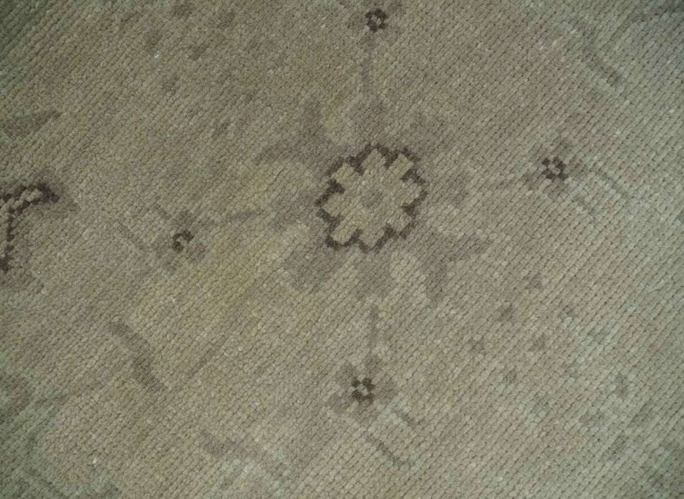 Antique 8x10 Hand Knotted Beige Traditional Vintage Persian Oushak Wool Rug | AC21810