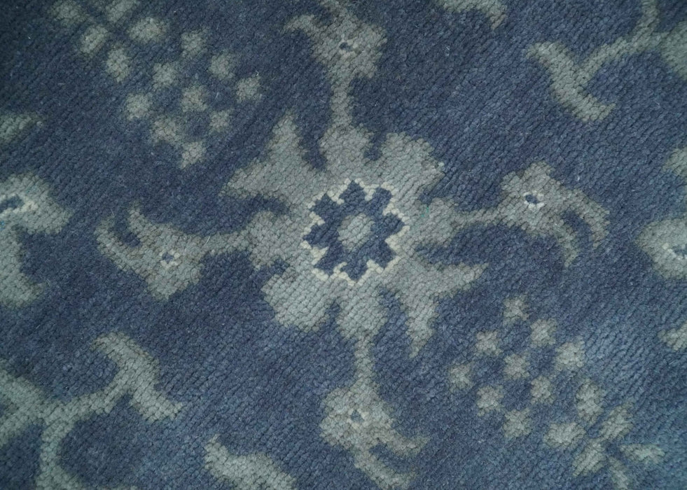 Antique 8x10 Hand Knotted Blue and Gray Traditional Vintage Persian Style Wool Rug | AC24810