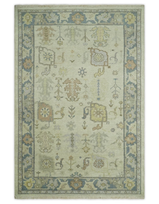 Antique Brown, Gray and Beige 8x10, 6x9 and 4x6 Hand Knotted Traditional Persian Oushak Wool Rug | AC2