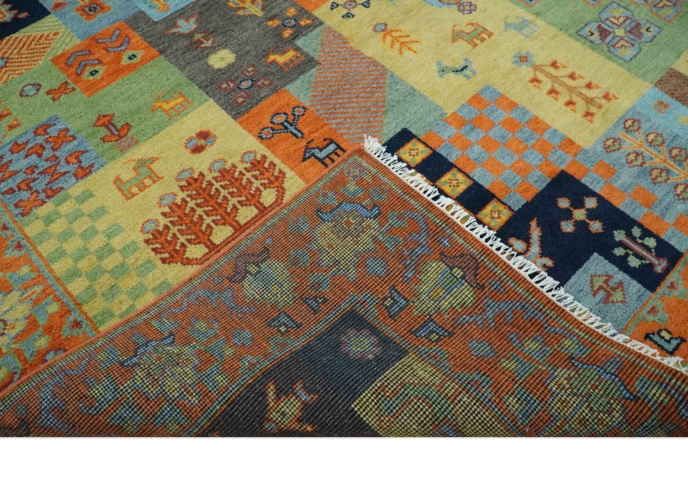 Antique Design Tribal Multi Color Hand knotted Traditional 8x10 Wool Area Rug