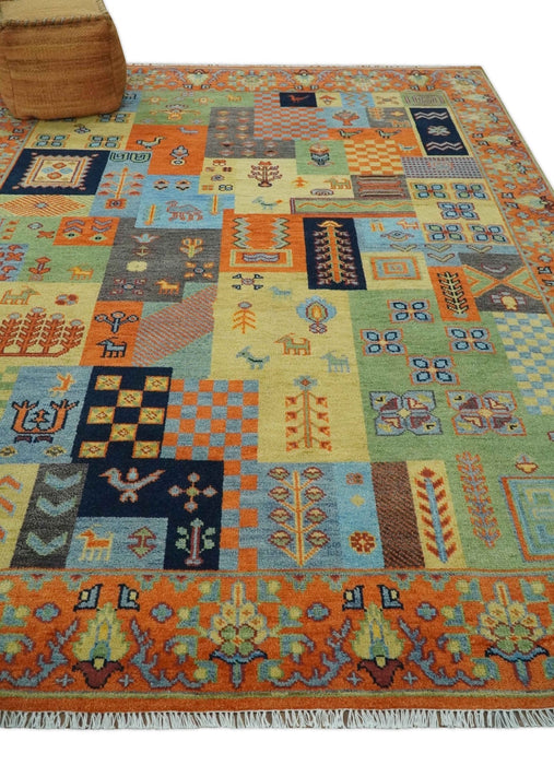 Antique Design Tribal Multi Color Hand knotted Traditional 8x10 Wool Area Rug