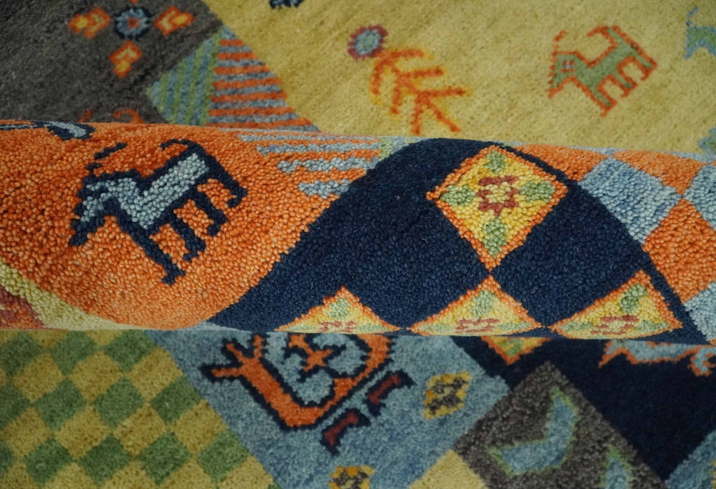 Antique Design Tribal Multi Color Hand knotted Traditional 8x10 Wool Area Rug