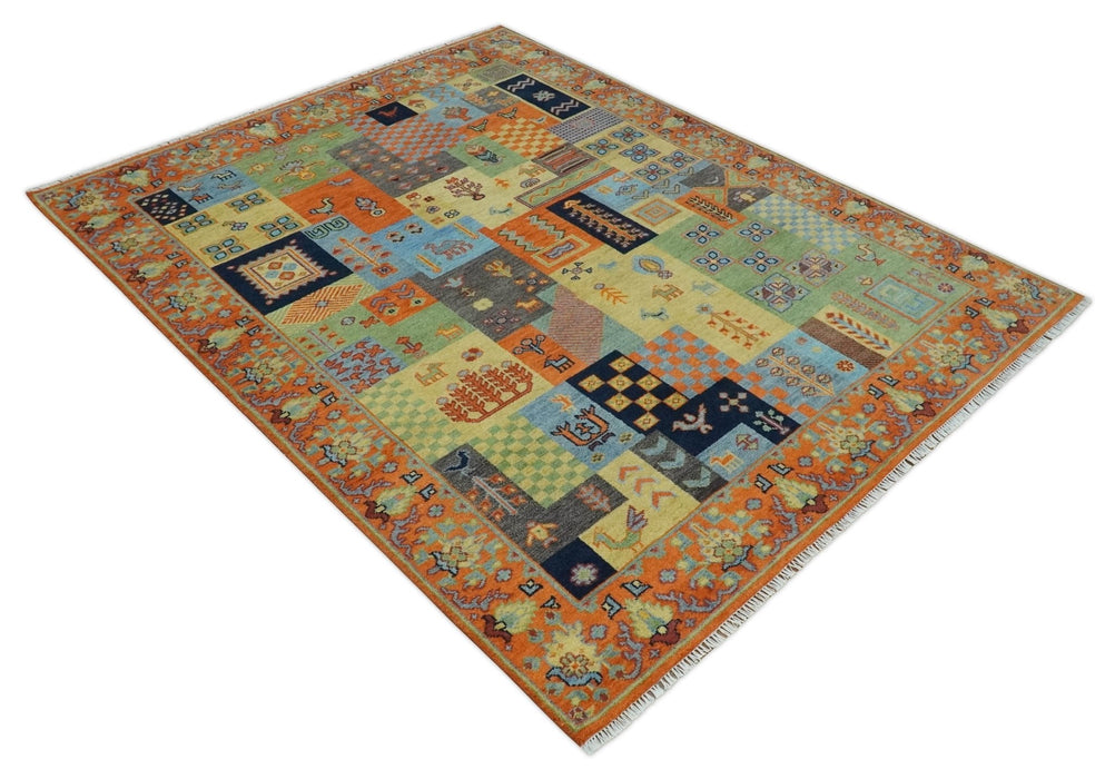Antique Design Tribal Multi Color Hand knotted Traditional 8x10 Wool Area Rug