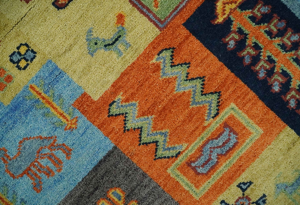 Antique Design Tribal Multi Color Hand knotted Traditional 8x10 Wool Area Rug