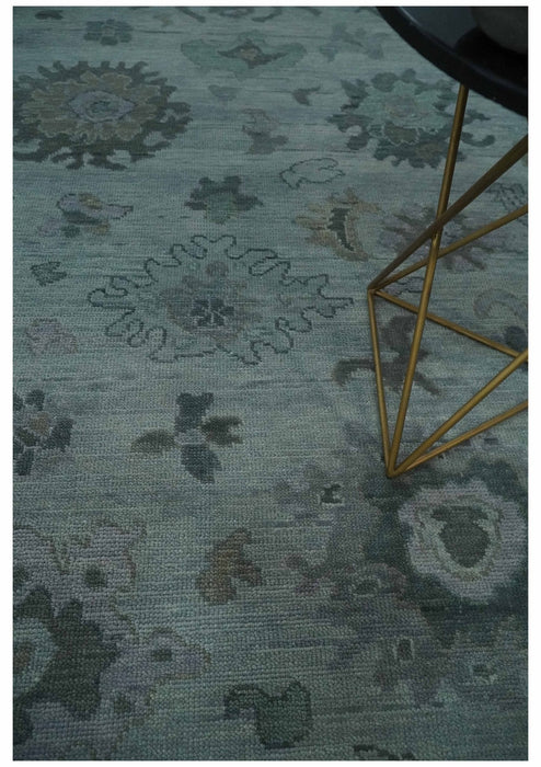 Antique look Bluish Gray Hand knotted Traditional Oushak Multi Size wool area Rug