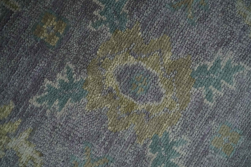 Antique look Charcoal and Olive Hand Knotted 9x12 Traditional Oushak Wool Area Rug