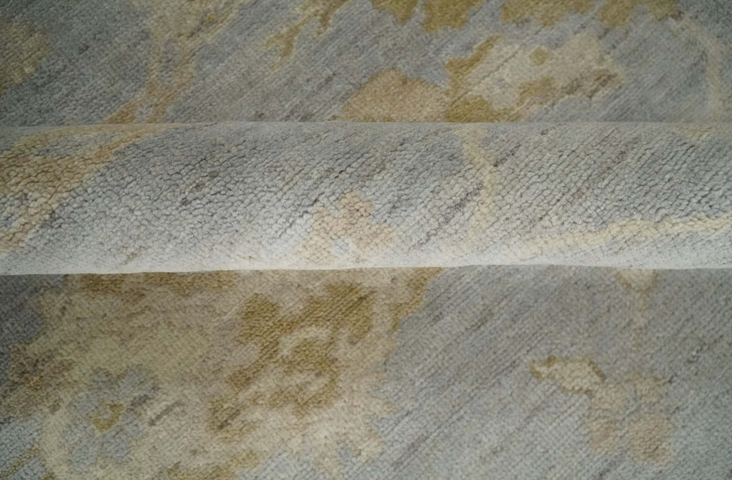 Antique look Gray, Beige and Olive Hand knotted Traditional Oushak 9x12 wool Area Rug