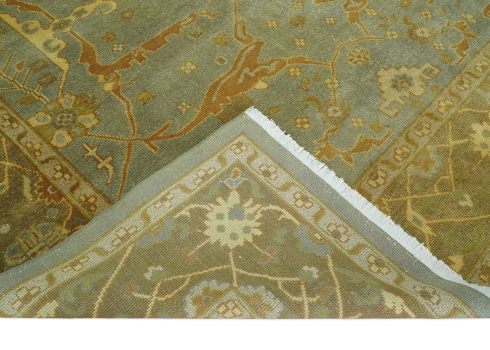 Antique Moss 8x10 Hand Knotted Gray and Brown Traditional Vintage Persian Style Wool Rug | AC22810