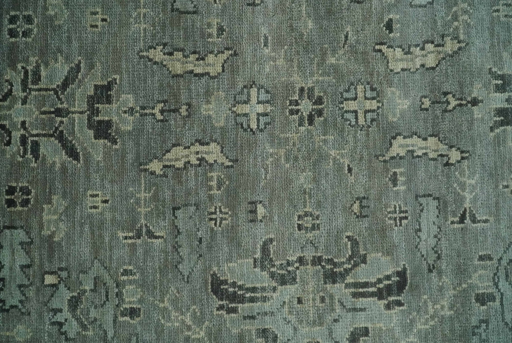 Antique Oushak Silver and Charcoal Multi size Wool Area Rug