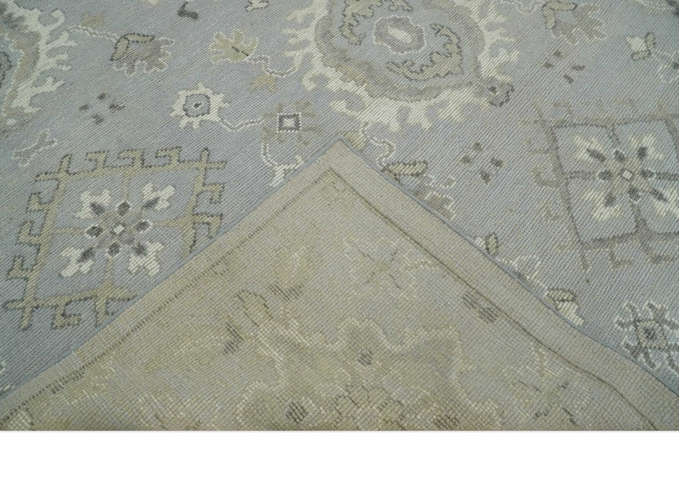 Antique Style Pastel Silver, Beige and Gray Low Pile Multi Size Oushak wool Area Rug
