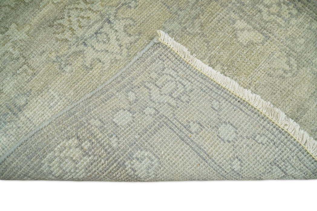 Antique Persian 2x3 Beige and Gray Hand Knotted  Wool Area Rug