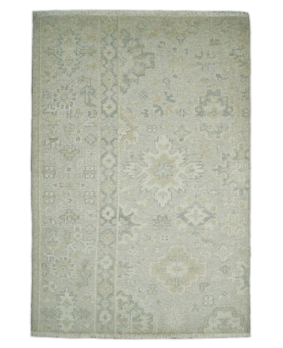 Antique Persian 2x3 Beige and Gray Hand Knotted Entryway Wool Area Rug | TRD3304823
