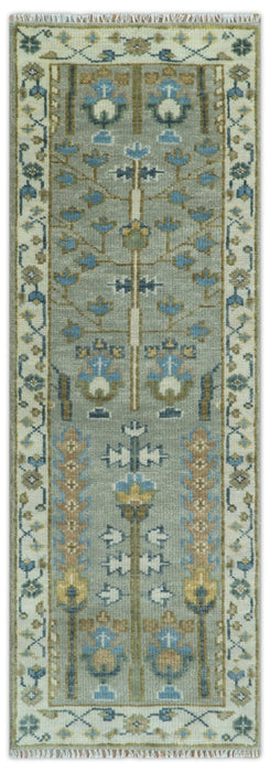 Antique Silver and Gold Hand Knotted Traditional Vintage Style Multi size Wool Area Rug