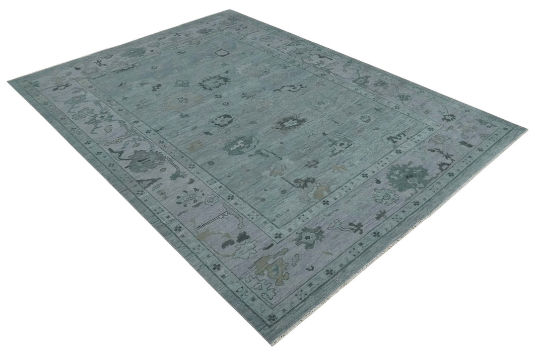 Antique style Gray and Silver Hand Knotted Multi Size Oushak Wool Area Rug