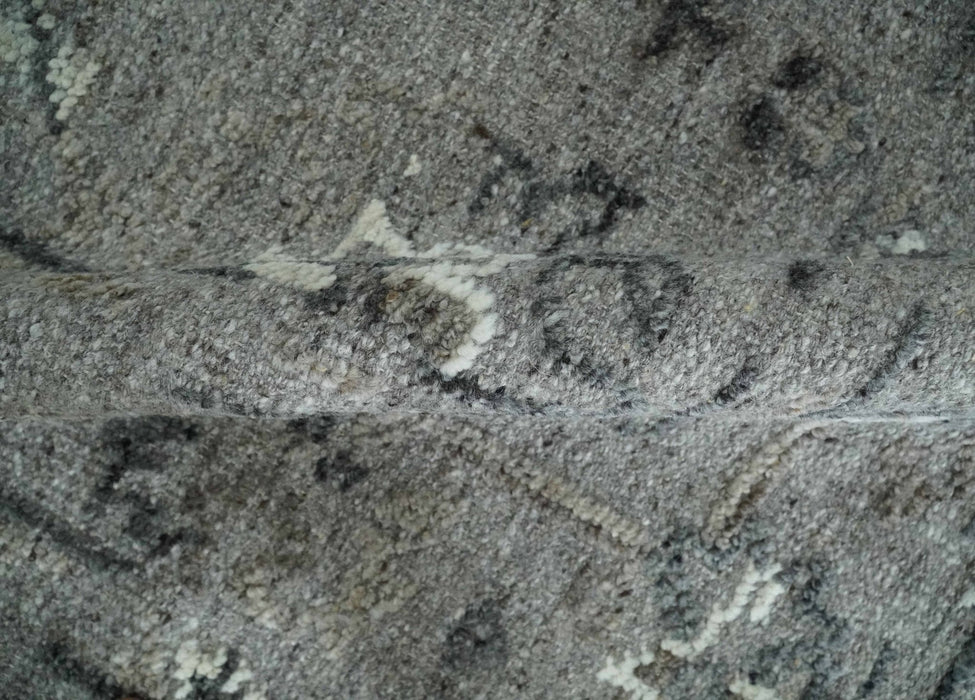 Antique Style Charcoal and Ivory Hand knotted 8.6x9.10 Oushak Design wool area rug