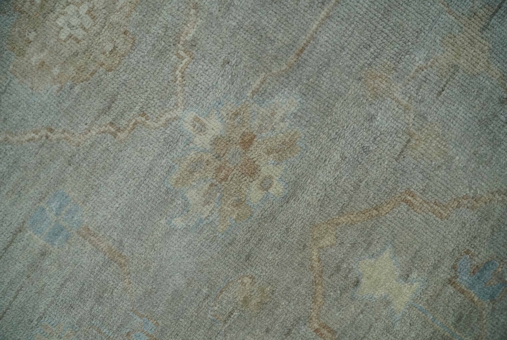 Antique style Gray and Beige 9x12 Hand knotted Oushak wool Area Rug