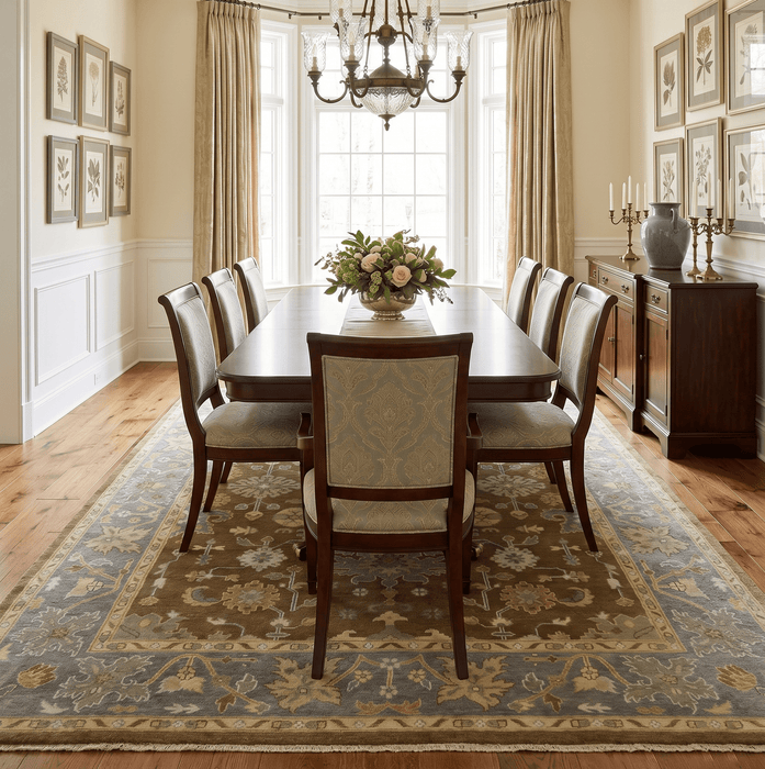 Antique Traditional Persian  8x10 Hand Knotted Brown and Gray Wool Rug
