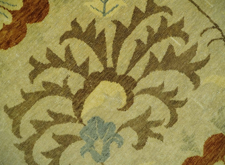 Antique Turkish Floral 8x10, 6x9, 4x6 and 2.6x10 Hand Knotted Beige, Olive and Rust Floral Persian Rug | AC5