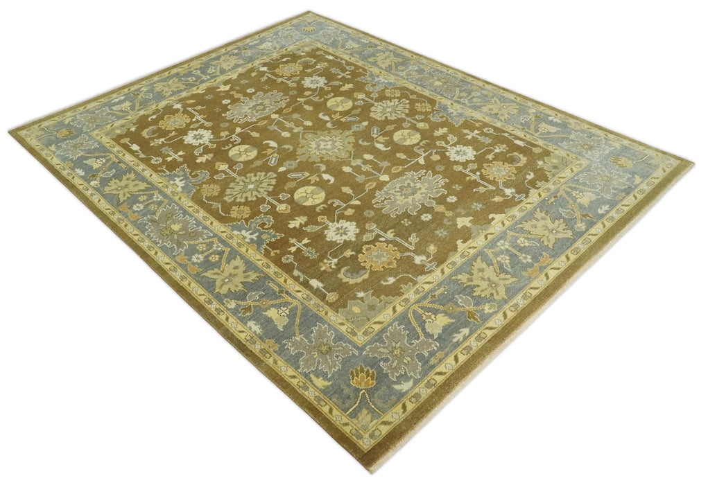 Antique Traditional Persian  8x10 Hand Knotted Brown and Gray Wool Rug
