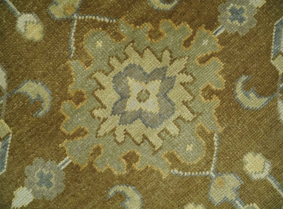 Antique Turkish Oushak 8x10 Hand Knotted Brown and Gray Persian Rug | AC23810