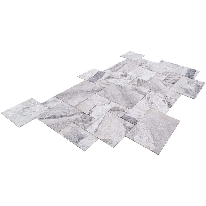 Atlantic Grey Marble Tiles Antique Pattern Sand-Blasted Brushed - Livfloors Collection