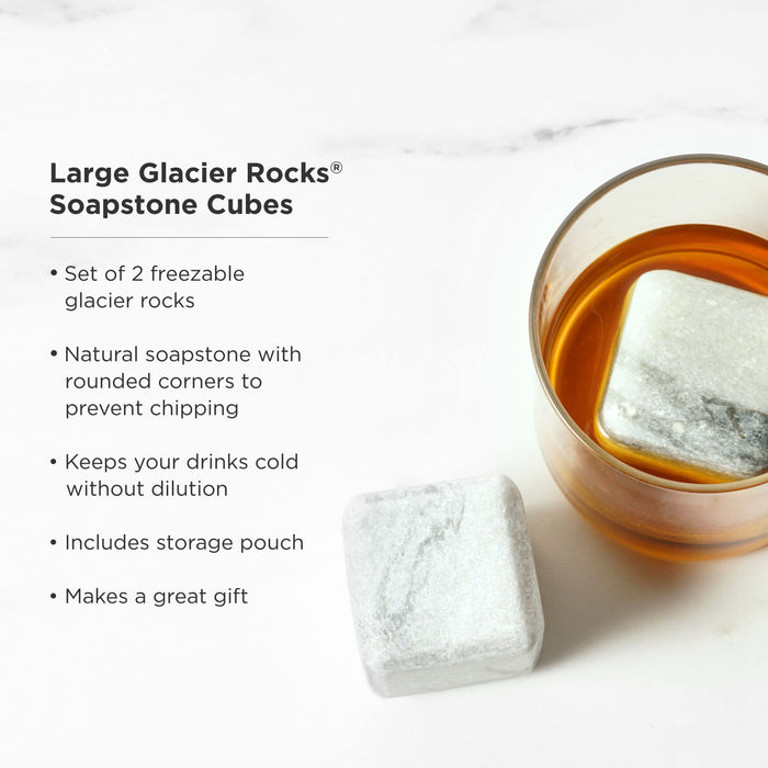 Glacier Rocks Large Soapstone Cube Set of 2