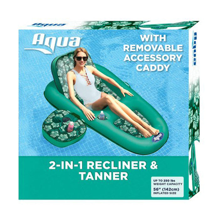 Aqua Leisure Campania 2 in 1 Lounger Pool Inflatable with Hand Pump, Floral