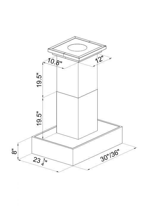 ZLINE 36 in. Designer Series Butcher Block Wooden Island Mount Range Hood in Maple, 681iM-36