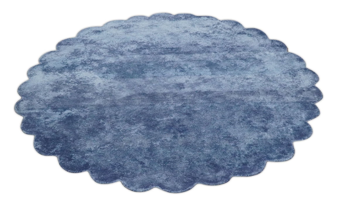 Art Silk 6x6 Round Modern Solid Violet Rug,  entryway, bedside, living room rug | VIS1